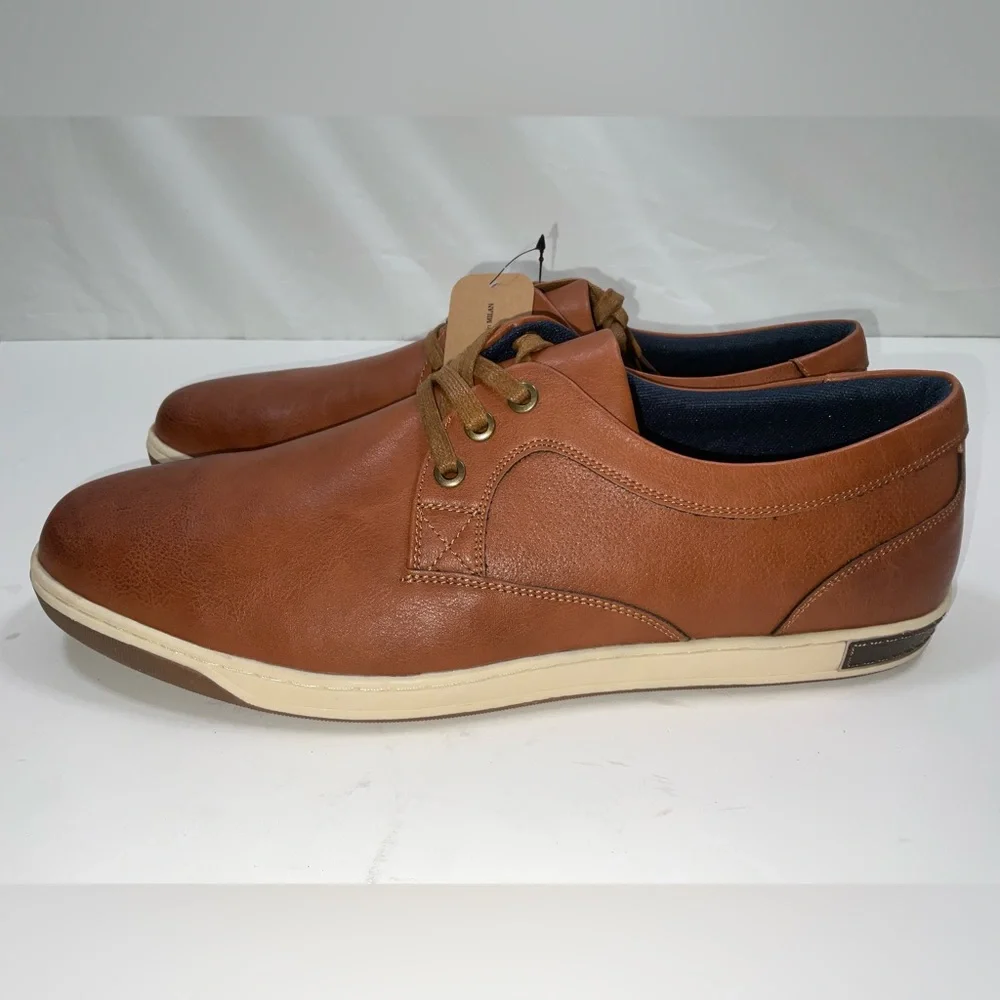 NIB‎ Men’s Jousen Milan 3 Eyelet Brown Lace Up Fashion Dress Sneakers Size 13